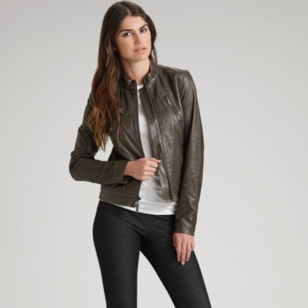 Vince leather motocross jacket